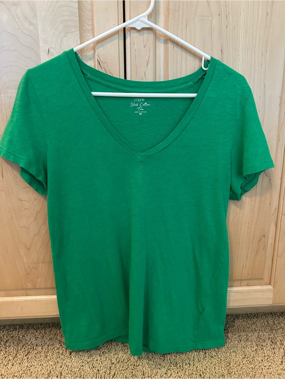 J. Crew Short Sleeve V-Neck Tee in Bright Green